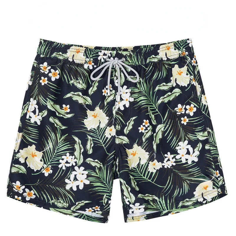 

Hawaiian Tropical Plants 3d Print Beach Shorts Men Summer Street Short Pants Quick Dry Surf Board Shorts Kids Loose Swim Trunks