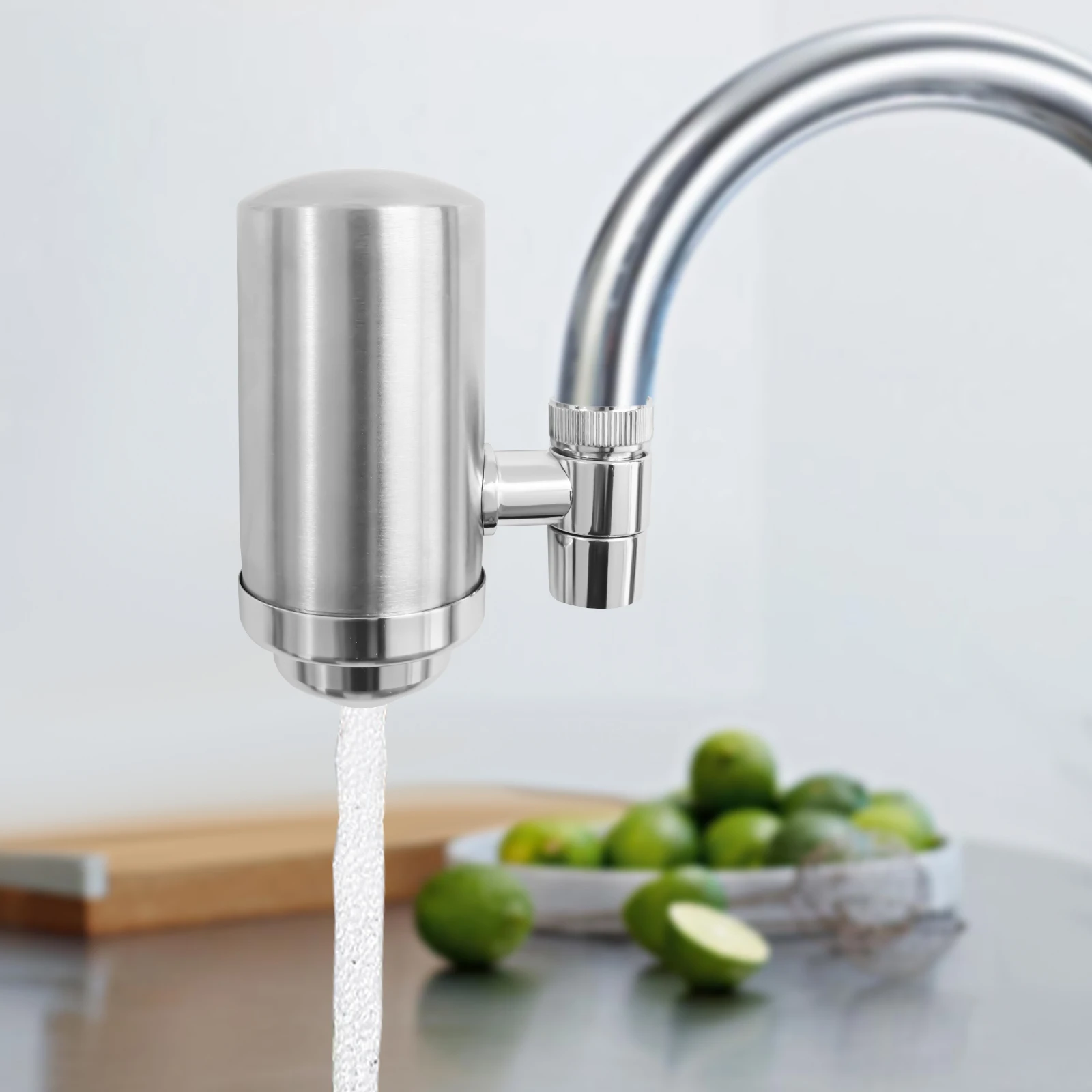 Filtro per Acqua del Rubinetto in Acciaio Inox 304 con Purificatore Ceramico per Casa e Camper, 0.53 GPM, Riduce Piombo/Fluoruro/Sedimenti