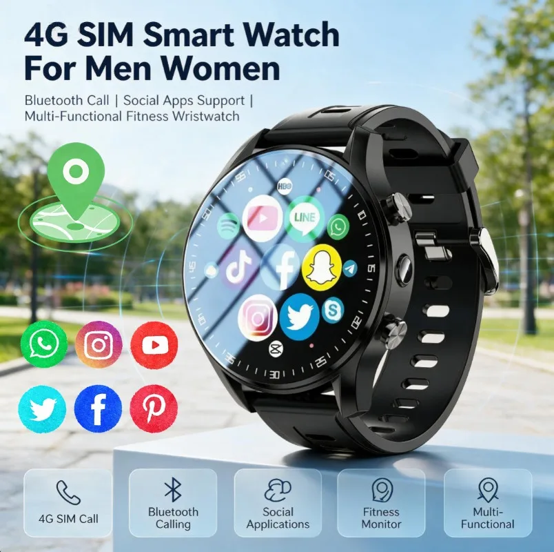 Unisex Smart Watch For Men Women Multi-App Support Bluetooth Call Large Storage Fitness Tracking Sports Wristwatch