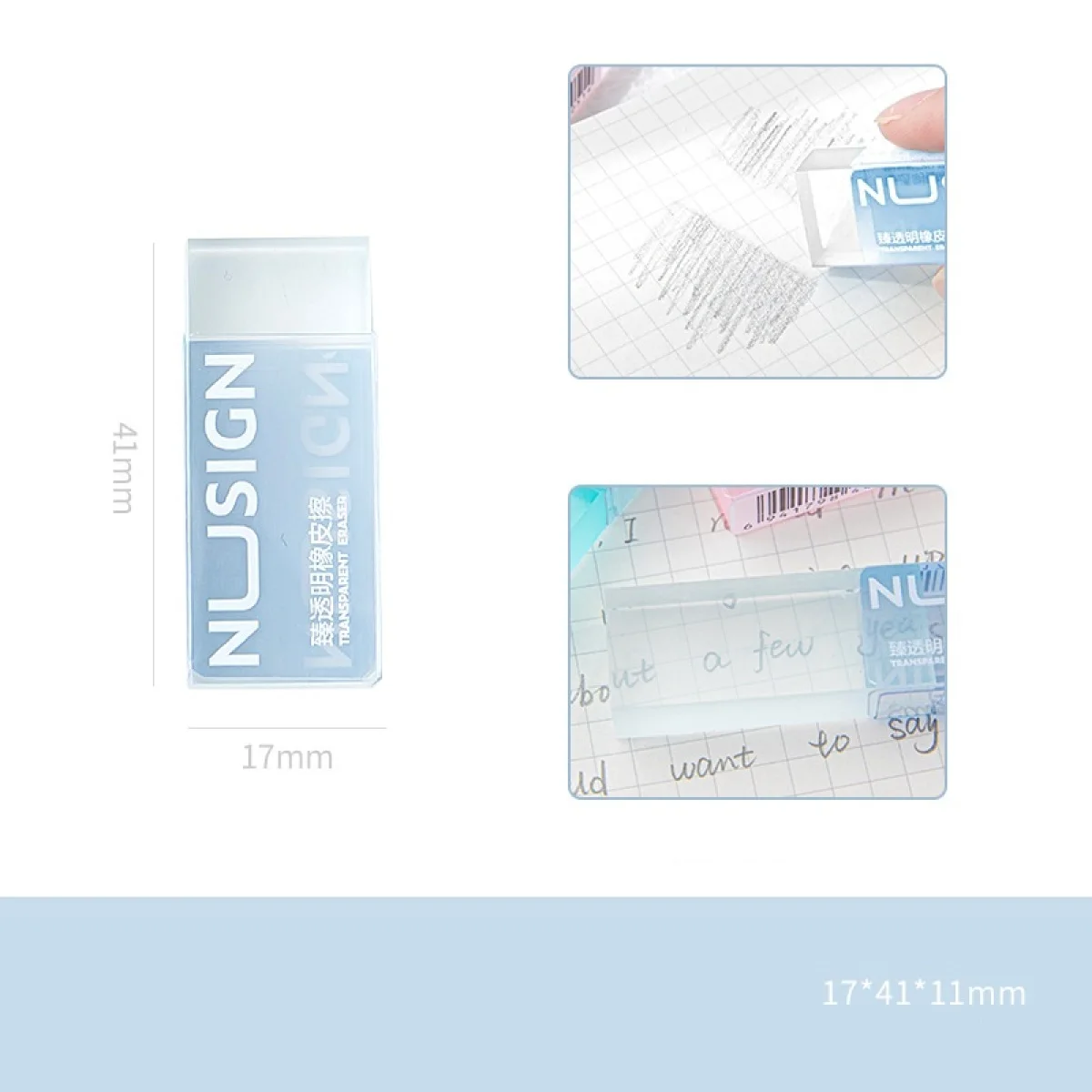 Transparent Solid Color Erasers (36-Pack)
