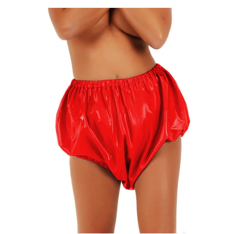 Adult Baby Women's Men's Shiny PVC Diaper Underwear Wet Gloss Open Loose Underwear Role Playing Clothing Customization