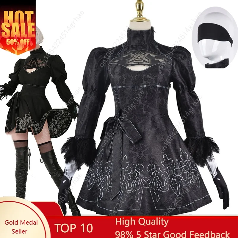 

Nier Automata Cosplay Costume Yorha 2B sexy Outfit Games Suit Women Role Play Costumes Girls Halloween Party Fancy Dress