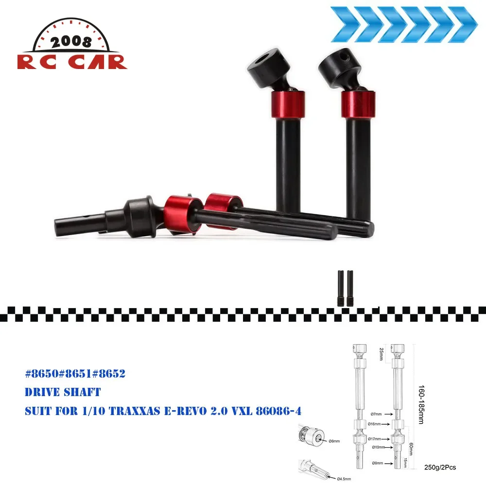 

Передние/задние валы карданного вала Harden Steel HD CVD 8650 8651 8652 для Traxxas E-Revo 2.0 VXL 86086-4 E Revo Accesorios