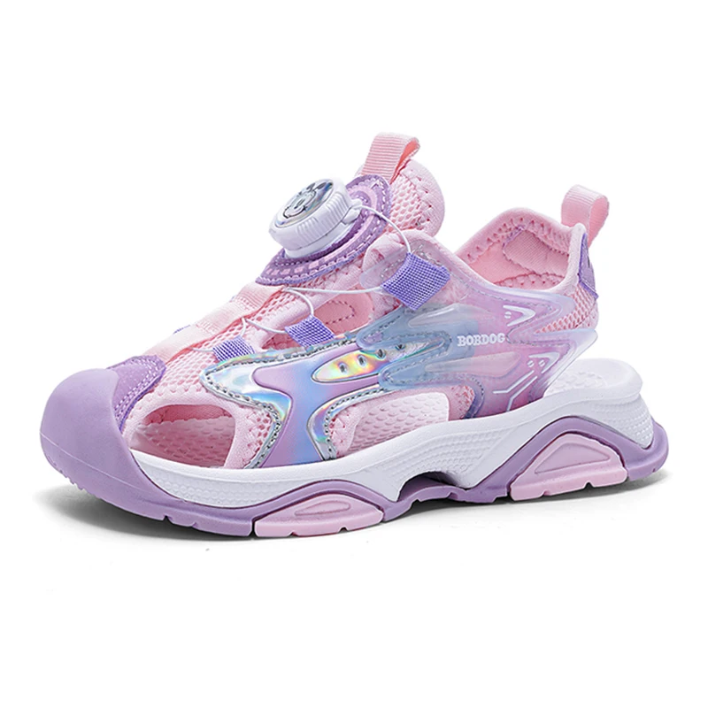 

Летние детские спортивные сандалии с закрытым носком, модные удобные пляжные повседневные туфли для мальчиков и девочек, обувь для прогулок