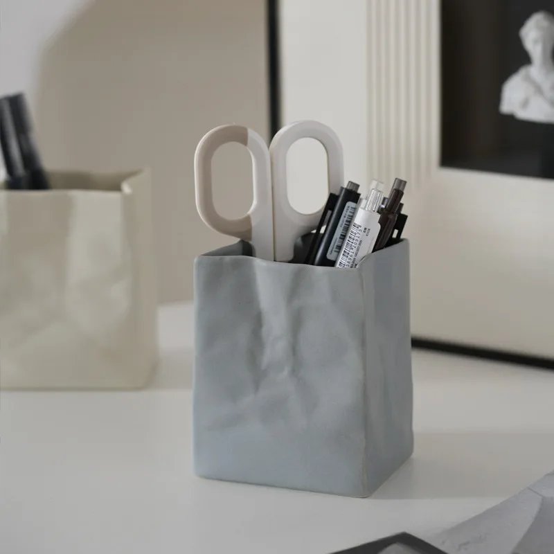 

Горшок для кистей для макияжа, керамический ящик для хранения, стол, органайзер для канцелярских принадлежностей, коробки для офисных принадлежностей, органайзеры для мебели