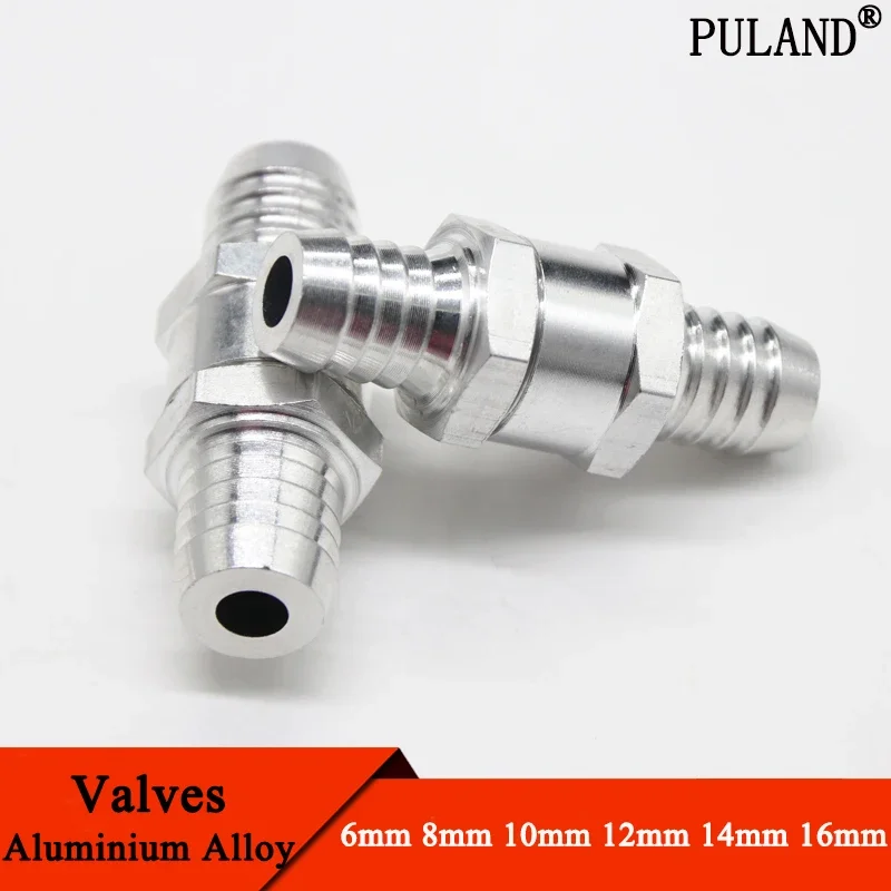 1/5Pcs One Way 6mm 8mm 10mm 12mm 14mm 16mm Valves Aluminium Alloy Fuel Non Return Check Valve One Way Fit Carburettor