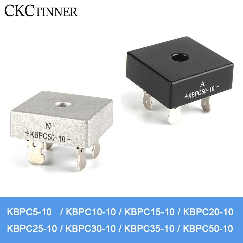 2 قطعة KBPC0510/1010/1510/1510/2010/2510/3010/3510/5010 لحام دبابيس معدنية حالة مرحلة واحدة نصف موجة مقوم الجسر الثنائي #1