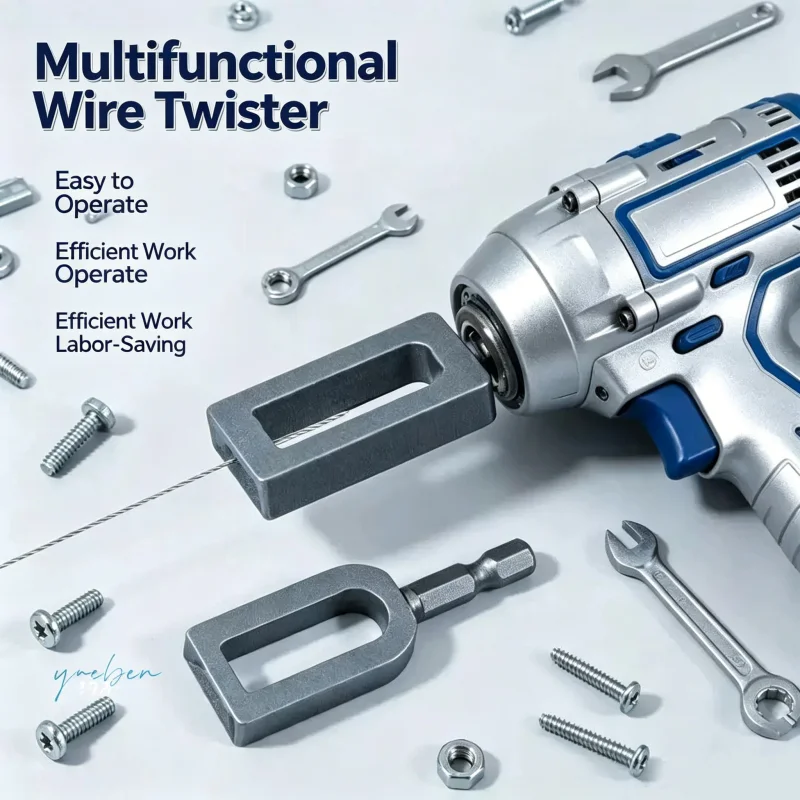 Wire Twisting Tying Tool Hex Shank Quick Steel Wire Twisting Knotter Fence Rebar Tie Twist Wire Twister 9 Size Arc Shape Tool