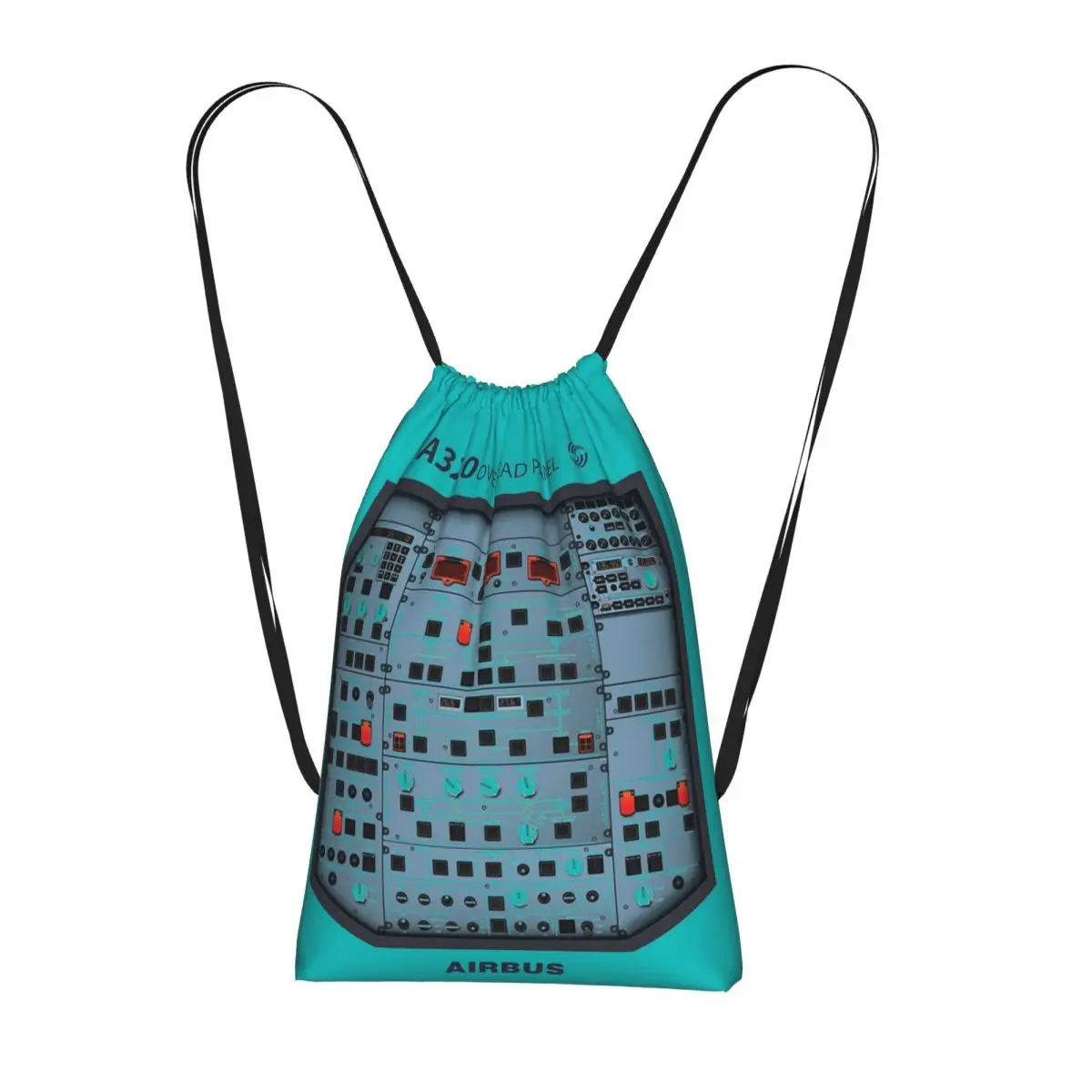 AIRBUS A320 OVERHEAD PANEL Drawstring Backpack Sports Gym Bag Portable Travel Drawstring Bag for Men Women