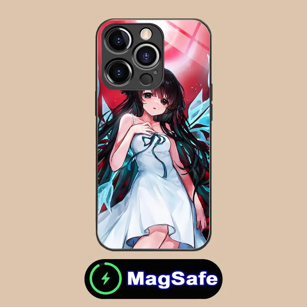 Saya no Uta حافظة هاتف محمول لهاتف آيفون 17 16 15 14 13 12 11 Pro Max Plus Mini MagSafe غطاء زجاجي ملون للهواتف المحمولة جميلة