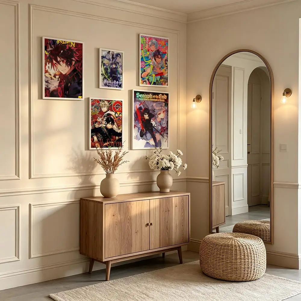 anime Seraph of the End Poster Poster Waterproof HD Unframed Self‑Stick Decor Wall Art for Home Room Decoration Gift