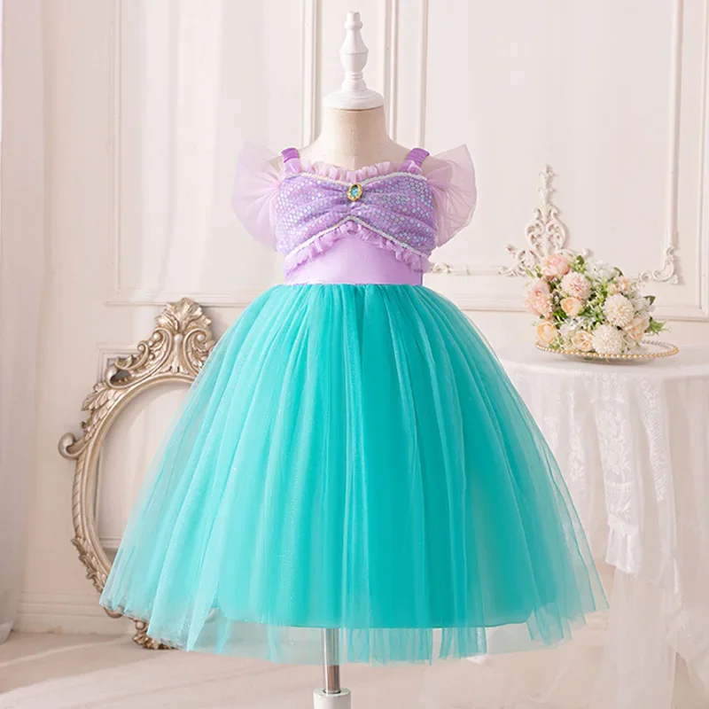 Платье принцессы для косплея «Аврора Золушка» для девочек от 2 до 10 лет, детский костюм, нарядная одежда, бальное платье для дня рождения, карнавала, вечеринки @ 0Z *