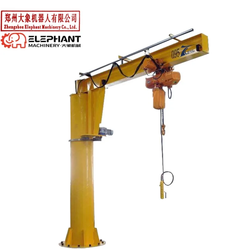Customized Electric Hoist Fixed Column 360 Degree Rotating Cantilever Swing Arm Jib Crane 2Tons For Workshop