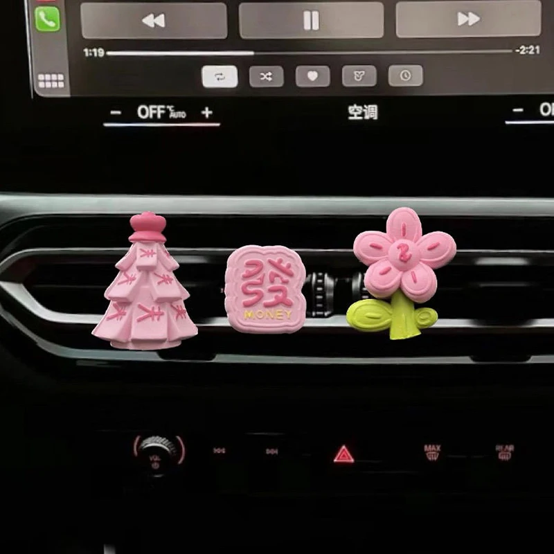 

Cute Money Tree Car Air Freshener Vent Diffuser Stone Long-Lasting Fragrance Car Interior Decoration Easy-Install New Car Gift