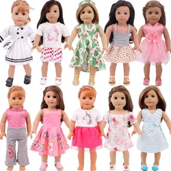 Baby Girls Dress Dolls Clothes Daily Fashion Dress For 18 inch American Doll Accessories 43Cm Baby Doll,Generation Gift