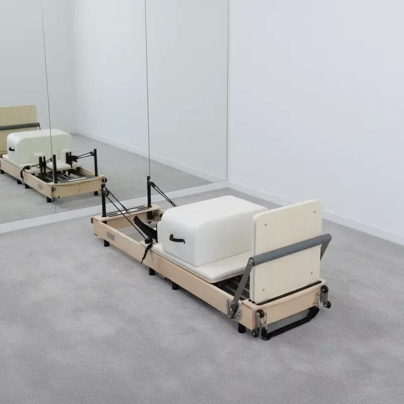 Equipo de Pilates Privado, Máquina de Pilates Reformer Plegable de Madera, Mesa Personal para Casa, Cama de Pilates