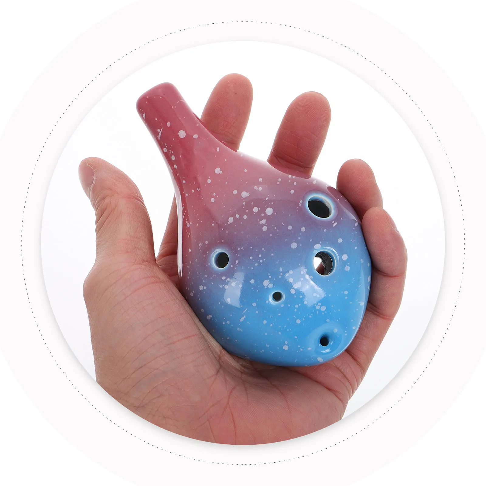 6-Hole Alto Ceramic Ocarina for Beginners and Professionals Handcrafted Smooth Surface Vintage Retro Wind Instrument