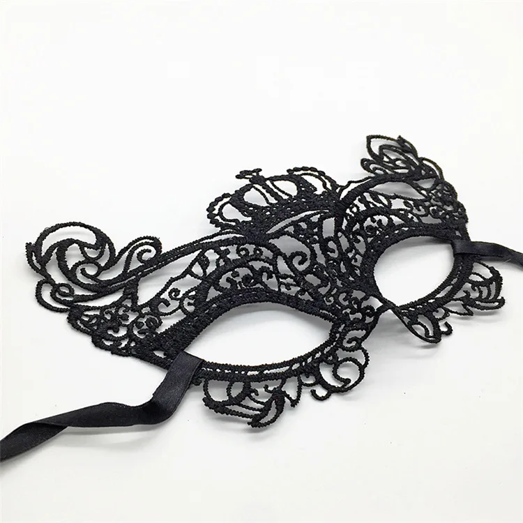 Mystery Crown Stereotyp Spitzenmaske Hohle Augenmaske Krone Halloween Weihnachten Maskerade Partyzubehör