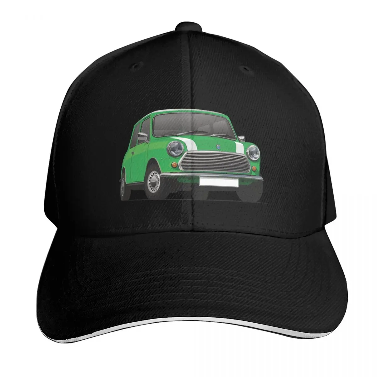Green Red Austin Morris Mini with white stripes Baseball Cap Casual Daily Wear Quick Dry Performance Cotton Twill Breathable