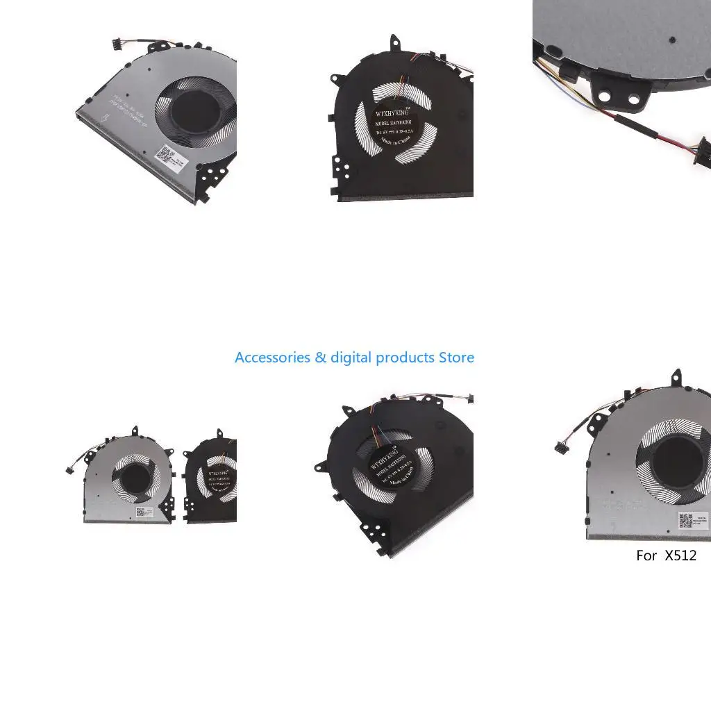 77JD 1PC Laptop CPU Radiator DC5V 0.5A 4Pin Cooling Fan Quiet CPU Coolers for Vivobook X512 X512D X512DA X512F X512F Fan