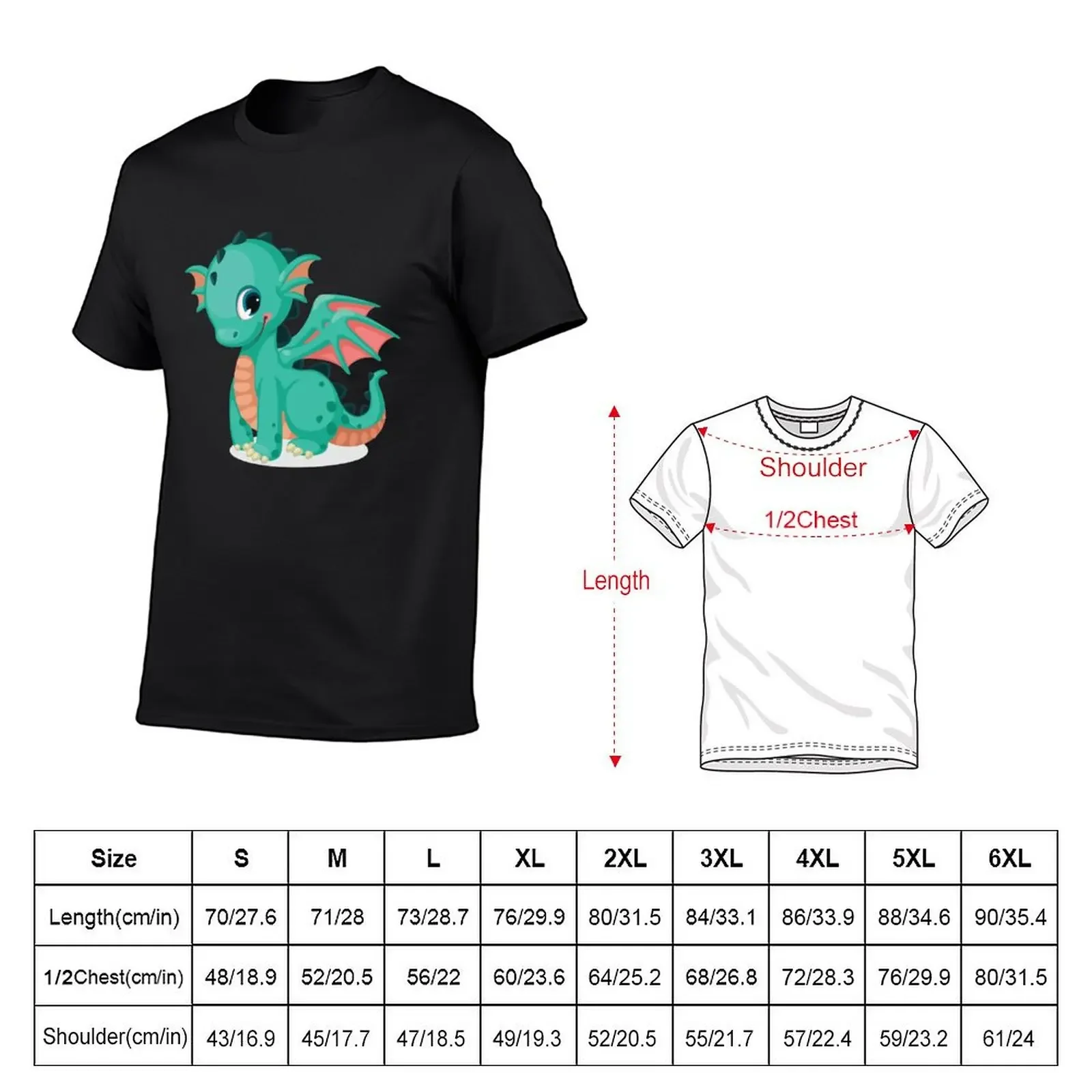 Cute Baby Dragon T-Shirt anime figures cute tops graphic t shirt vintage shirts men