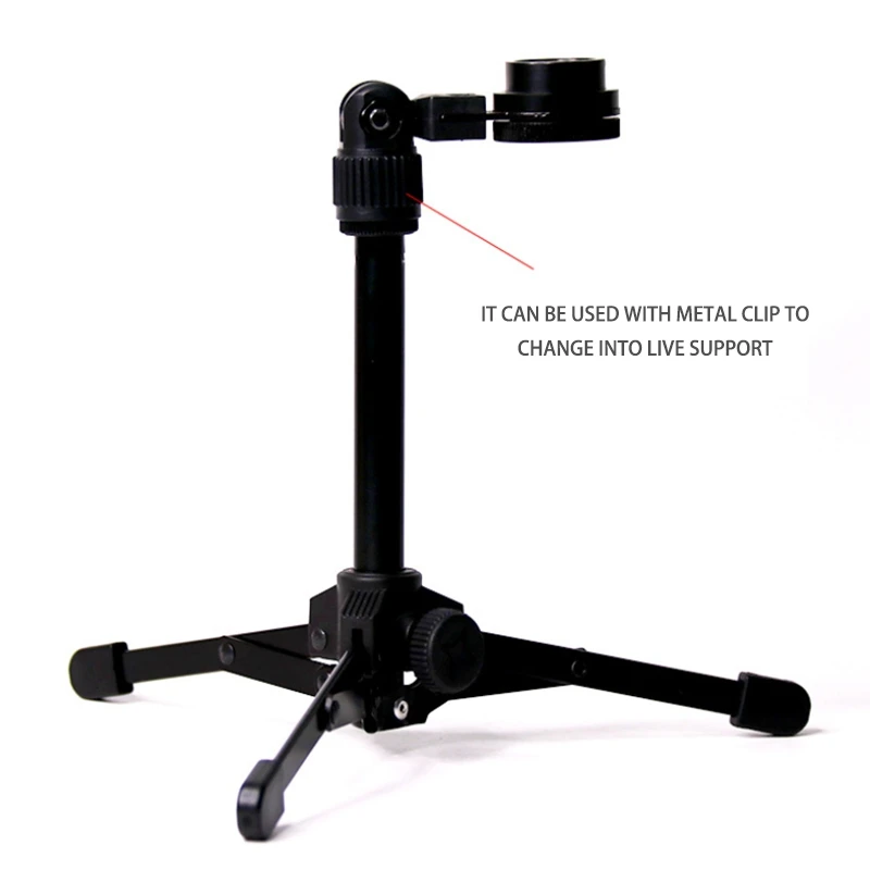 Foldable Tripod Desktop Microphone Stand Holder for Podcasts, Online Chat, Conferences, Lectures,Meetings, and More