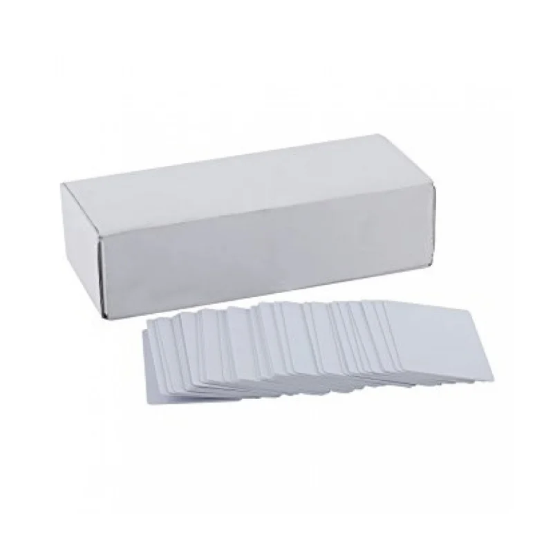 100pcs White Plain PVC ID Cards Factory Credit Card Size Hot Stamping Surface Finish Blank Plastic PVC Cards for School and Offi