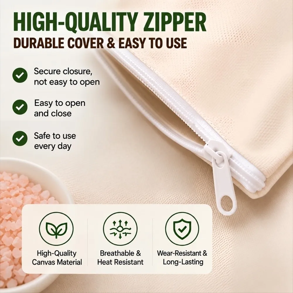 New Cotton Heating Pad Bag Thickened Fabric Reusable Heat Pack Bag Portable Zipper Closure Fillable Heating Bag Home Warming Use