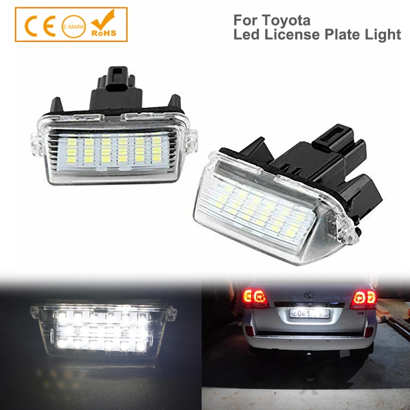 2x Rear Number License Plate Light For Toyota Auris Camry Corolla Esquire Highlander Prius Yaris Corolla Car Led White Auto Lamp