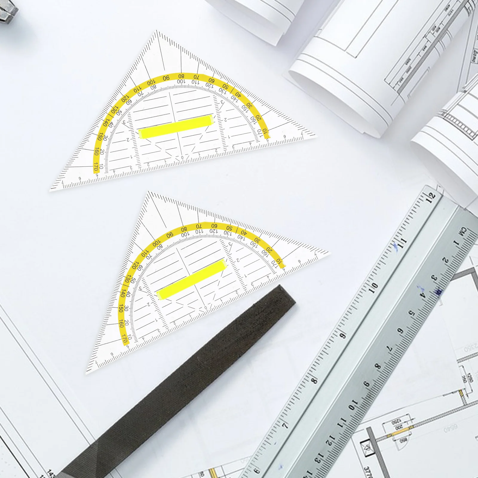 6 Pcs Multifunctional Triangle Ruler Drawing Rulers Measuring Tools Measurement Rules Geometric Plastic