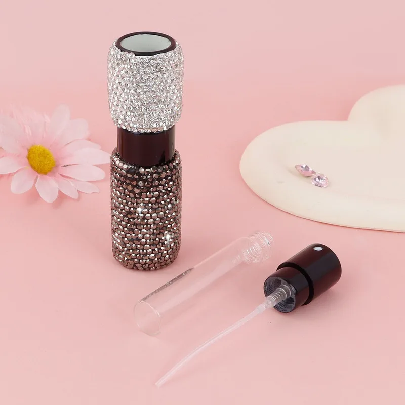 

Rotating Perfume Bottle, Diamond-encrusted Black Mist Spray Bottle, Portable Travel Porter Bottle, Telescopic Spray Empty Bottle