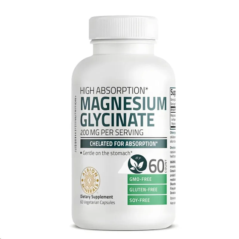 Glycine Magnesium, 200 Milligrams Per Serving,chelating High Absorption,mild To The Stomach,non Genetically Modified,60 Capsules