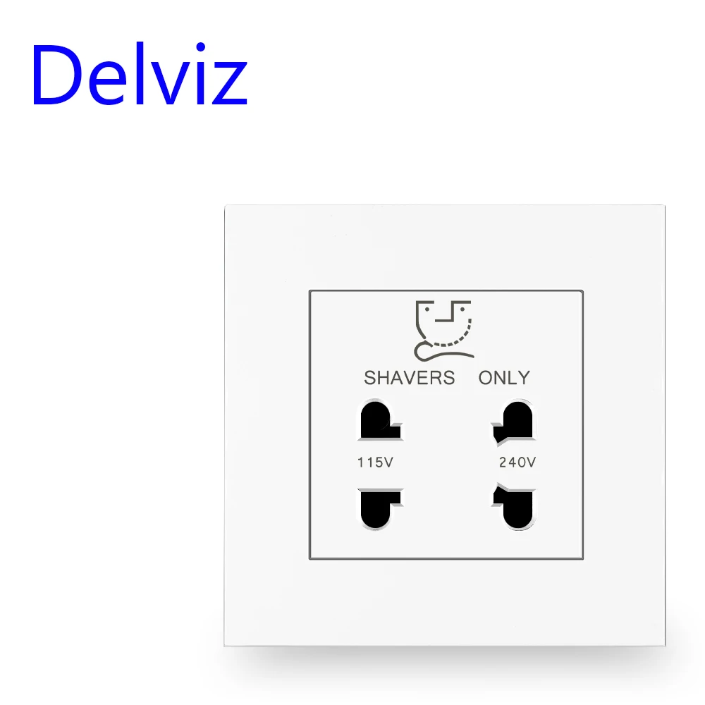 Delviz Bathroom Beard Knife Socket, Beard Shaving Charge Outlet, UK Standard Wall Panel, 115V 240V, Luxury Hotels Shaver Socket image 3