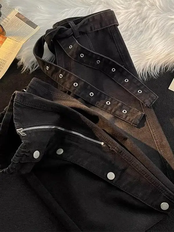 

Джинсы-дэд с широкими штанинами и прямым кроем, на молнии, больших размеров (до 300 фунтов), осенне-зимние, свободного кроя, модные, брендовые, в стиле Ins