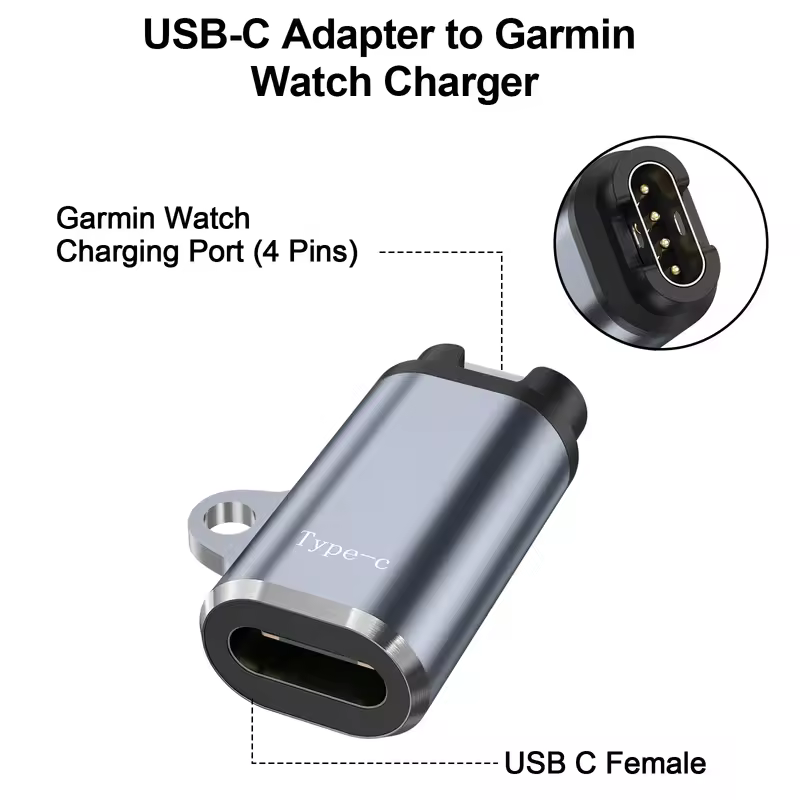 Type C Charger Adapter For Garmin Fenix 7 6 6X 5S 5X Plus/Instinct 2/Venu 2/Vivoactive 4 3/Forerunner 965 955 945 935 Converter - Image 3