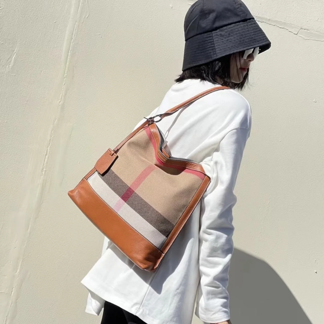 

1 шт. Высококачественная кожаная сумка в клетку — '26 Самая популярная новинка! Модный, простой через плечо с ведром для моды - Forward Euro - Am