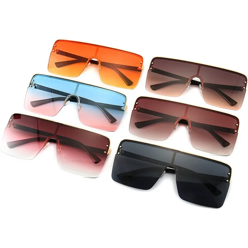 

FOENIXSONG Women Fashion Sunglasses Rectangle Frame Flat Top UV400 Sun Glasses Vintage Eyewear Oculos Gafas De Sol Male for Men