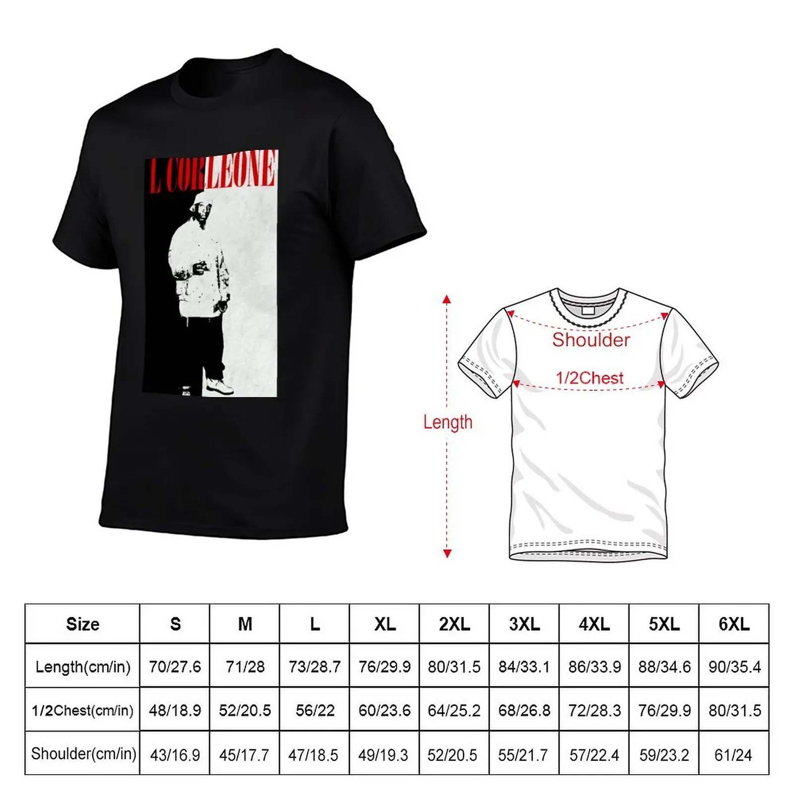 Big L L Corleone T-Shirt Gym Exercise Short Sleeve T-Shirt