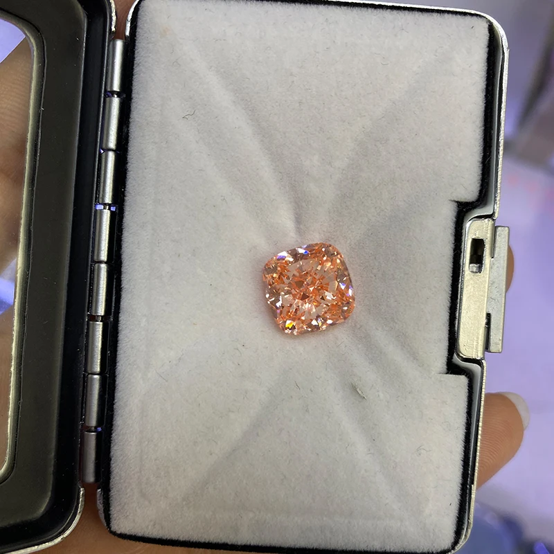 Cushion Cut Pink CVD Lab Grown Diamond Loose Diamond 5.5ct