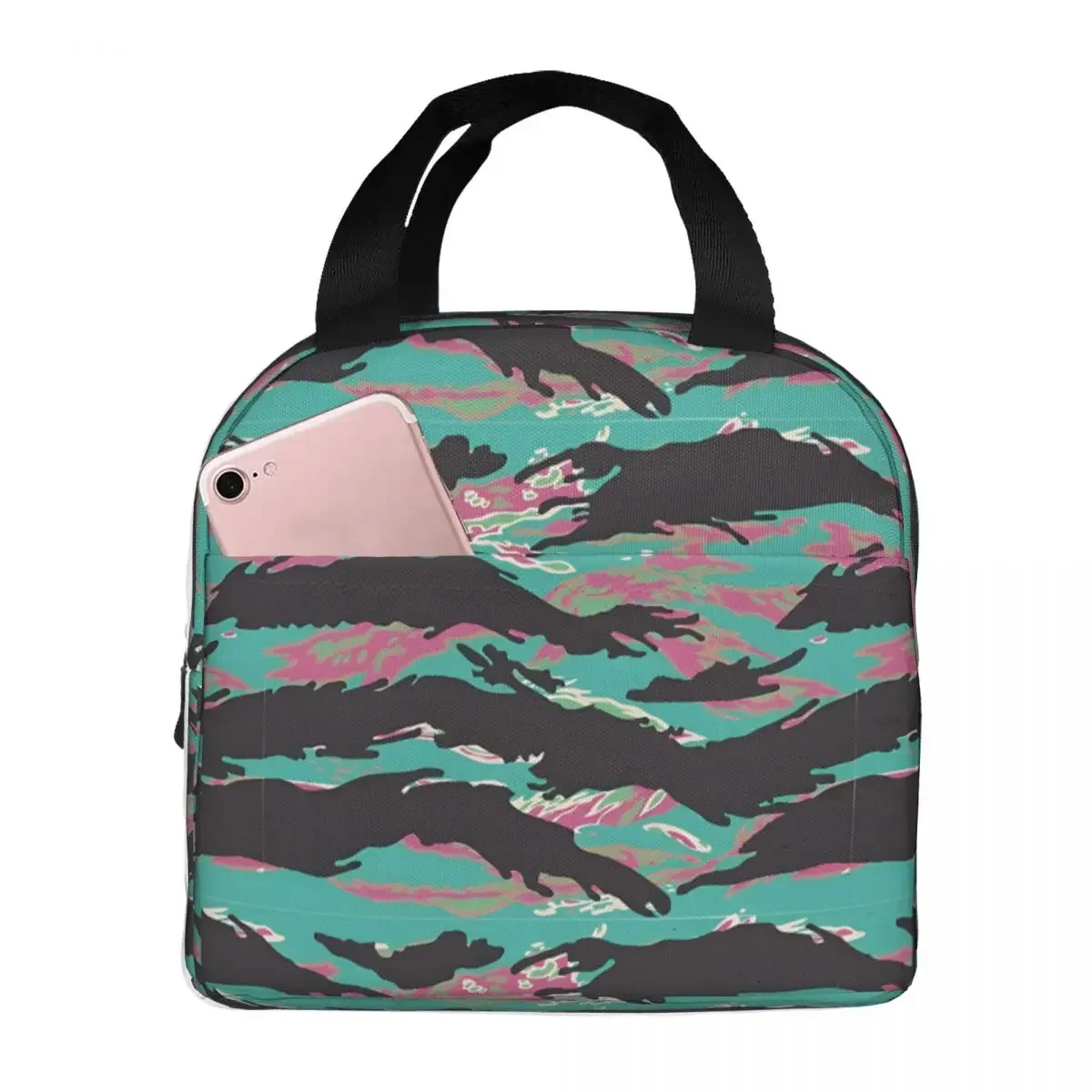 

Женский Детский Ланч-бокс Майами, камуфляжный Портативный модный многофункциональный Ланч-бокс в полоску с тигром, дорожный Ланч-бокс