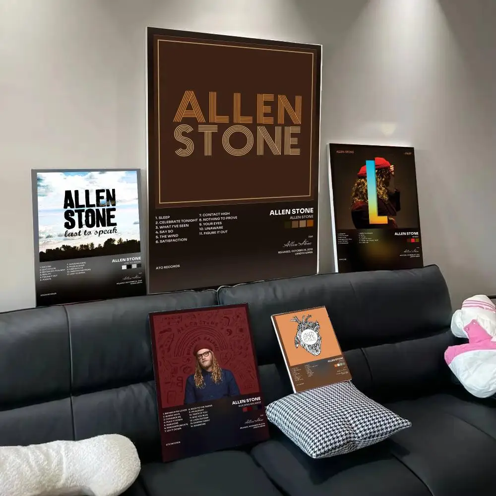 Singer A-Allen Stone Poster Aesthetic Wall Art Poster Minimalist Bedroom Decor Cool Room Stuff