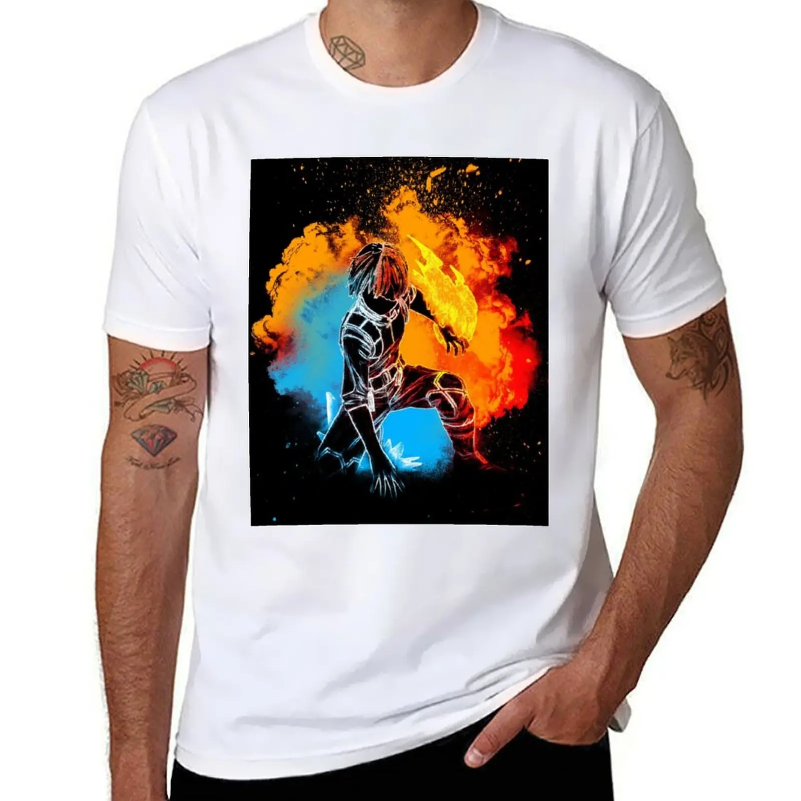 

Academy Shouta Aizawa Fire Ice Hero #2 T-Shirt Trendy Casual Short Sleeve Shirt
