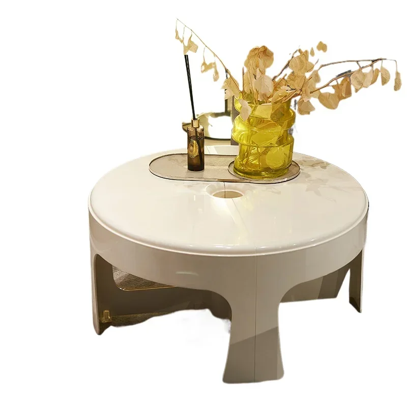 

Household plastic round medieval combination small coffee table Household multi-functional table