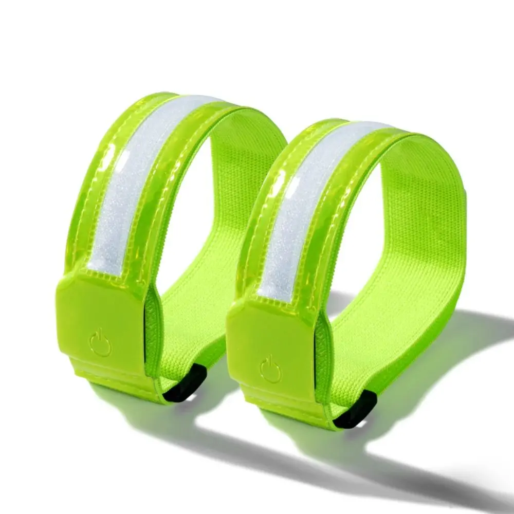 2Pcs Safety LED Light Armband Waterproof 3 Modes Warning Wristband 5 Light Color Creative Luminous Arm Band Night Running