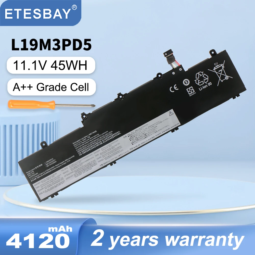 ETESBAY L19M3PD5 L19D3PD5 Laptop Battery For Lenovo ThinkPad E14 E15 Gen 2/ Gen 3 SB10X02608 5B10X02603 L19C3PD5 L19L3PD5 45WH