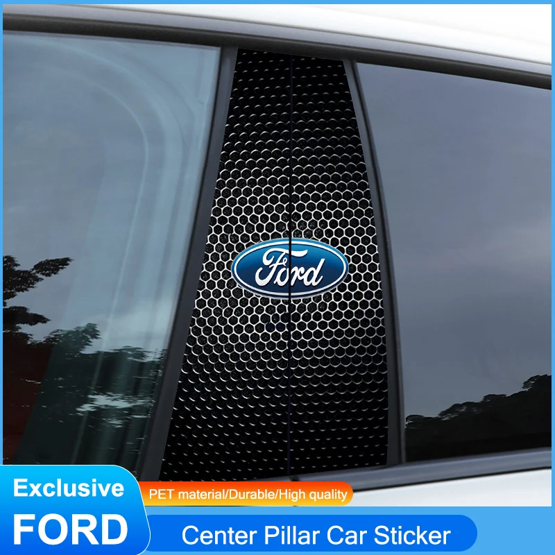 Car Stickers B-Pillar Center Column Decoration Cover PET Decal Auto Accessorie For Ford Focus Fiesta ST Mondeo Kuga MK2 MK3 CMax