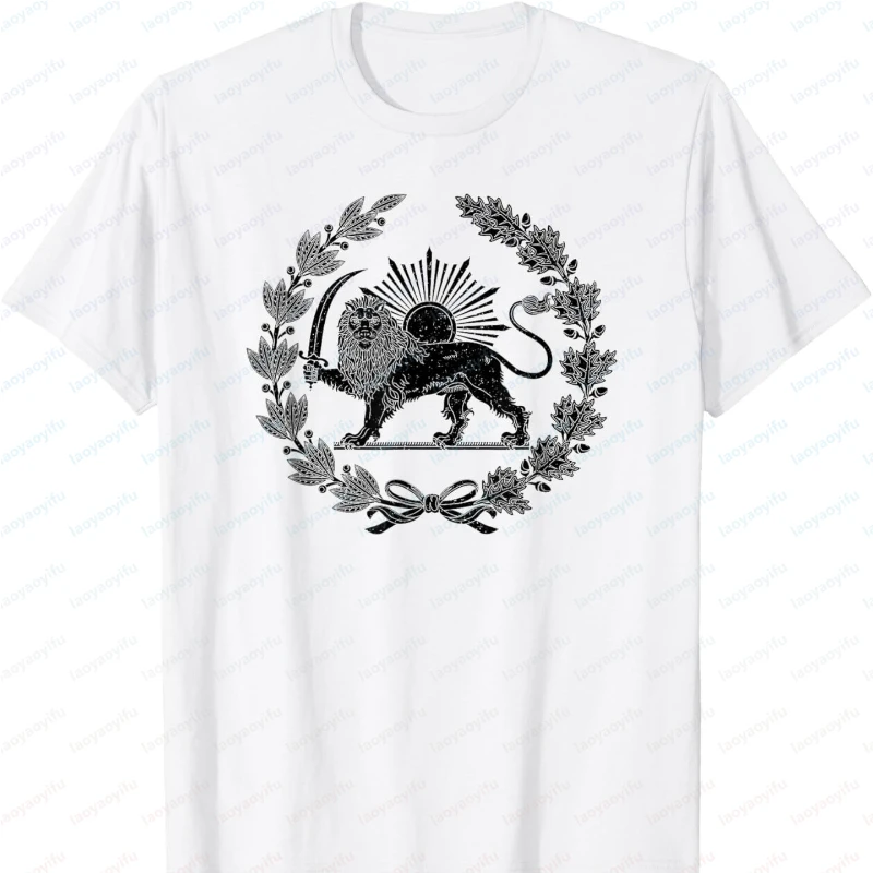 IRAN PERSIAN LION AND SUN EMBLEM SYMBOL T-Shirt Graphic T Shirts Women Clothing Oversized T Shirt Vintage Y2k Clothes Goth Tops