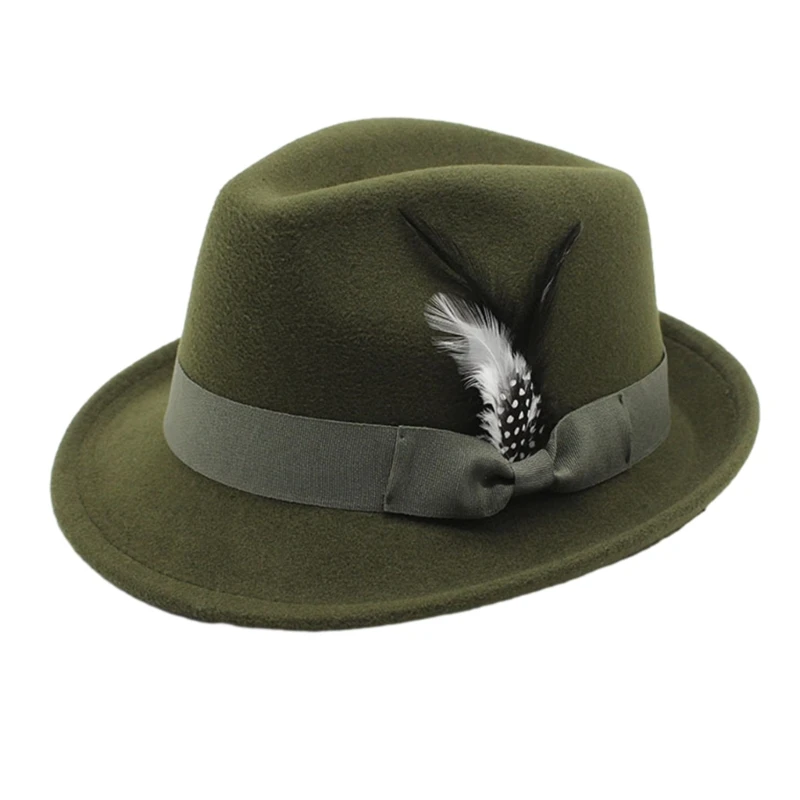 Oktoberfest JazzHat Adult Stage Performances Accessories Felt Flat Top Hat