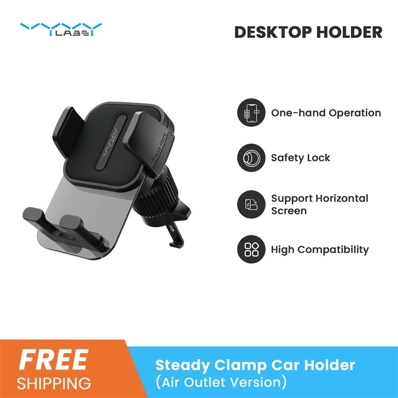 Vyvylabs Car Phone Ventilation Vent Mobile Phone One-click Liberation in car for iPhone Samsung Xiaomi Huawei OnePlus car holder