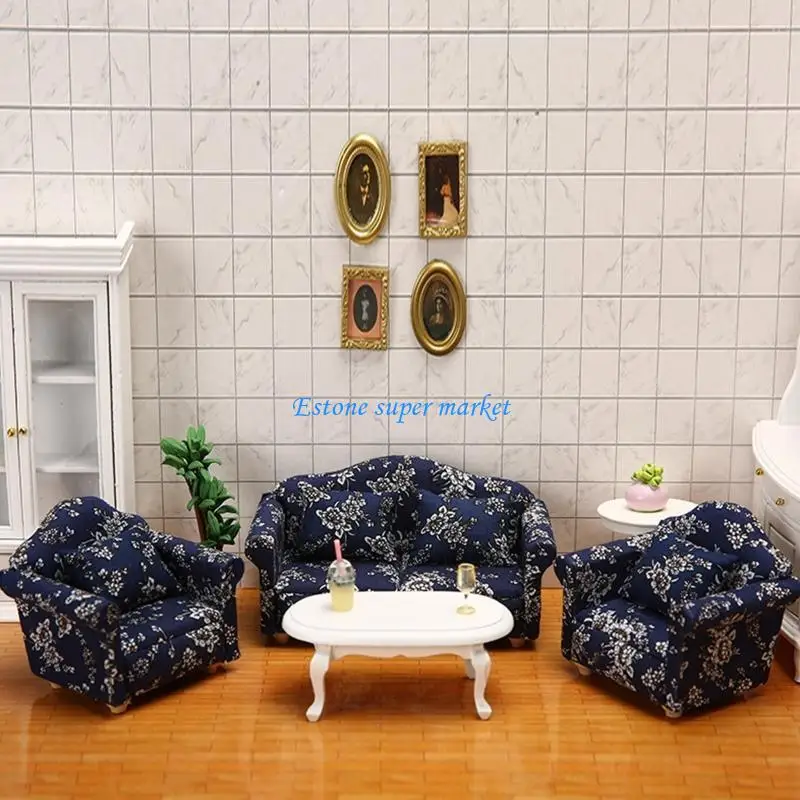 090B Mini Sofa Furniture-Miniature Baby Girls Dollhouse Couch iving Room Games
